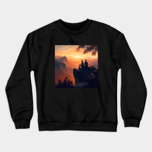 Mountain Hiking Sunset, Adventure Travel Crewneck Sweatshirt